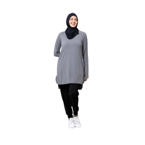 Vêtements de sport modestes musulmans haut de gamme personnalisés pour femmes - Sweat-shirts et pantalons légers, respirants, à séchage rapide en polyester/coton - Product Image 4