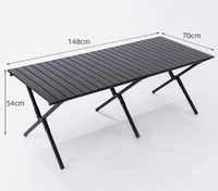 Table de camping moderne en alliage d'aluminium, pliable et portable, pour barbecue, pêche, vente de rue et utilisation sur la plage