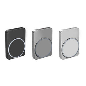 Banque d'alimentation sans fil magnétique pour carte de crédit 5000mAh Chargeur portable Nouveau Chargeur rapide mince en métal Magsaferred pour <span class=keywords><strong>iPhone</strong></span> - Product Image 2