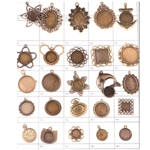 Vente en gros de pendentifs vides en alliage plaqué or 18 carats, style vintage antique bronze, avec base cabochon, plateau à bijoux, breloques de créateur, <span class=keywords><strong>bouddhisme</strong></span> <span class=keywords><strong>tibétain</strong></span> - Product Image 4
