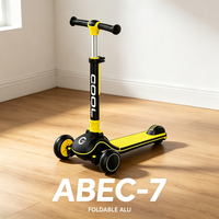 Trottinette pour enfants avec roues en PU ABEC-7, LED clignotantes, pliable, légère, pour jeux en plein air
