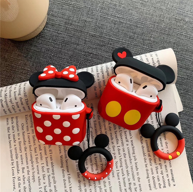Cute Wireless Silicone Case for Phone Protective Cover Earphone Cases Cartoon Key Ring