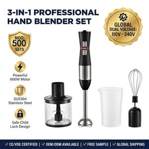 Appareils de Cuisine Ustensiles Mixeur Plongeant Professionnel <span class=keywords><strong>Blender</strong></span> à Main Immersion <span class=keywords><strong>Blender</strong></span> Bon Ensemble <span class=keywords><strong>3</strong></span> en 1 - Product Image 1