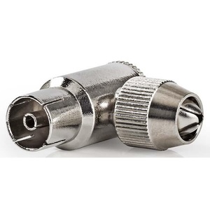 Connecteur coaxial femelle coudé 75 ohms pour la transmission de signal de télévision par câble - Product Image 1
