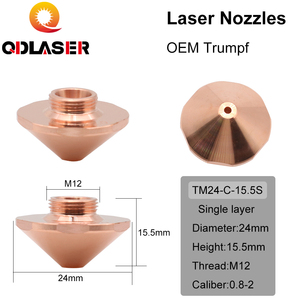 Boquillas de corte láser QDLASER calibre 0,8mm-1,7mm capa única Dia.24 para cabezal de corte láser de <span class=keywords><strong>fibra</strong></span> <span class=keywords><strong>Trumpf</strong></span> - Product Image 6
