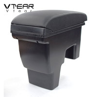 Vtear pour Ford Focus 2 3 2004-2018, accoudoir en cuir PU ABS, boîte de rangement avec port USB, console centrale, accessoires intérieurs de voiture