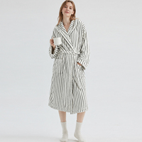 Nouvelle robe de chambre tendance en jacquard teint en fil, pyjama 100 % coton, peignoir rayé en coton éponge couleur personnalisée pour femmes et hommes