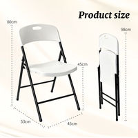 Chaise pliante en plastique robuste de qualité commerciale, chaise pliante blanche pour événements en plein air et jardins