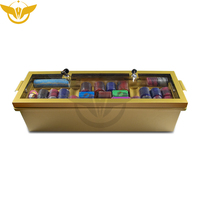 Plateau à jetons dorés YH pour plateau de rangement de jetons de poker en métal à double couche Baccarat