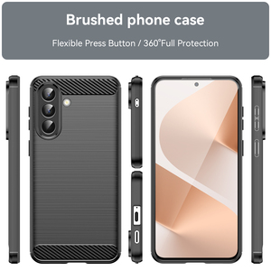 Étui de téléphone en fibre de carbone texturée brossée pour Samsung <span class=keywords><strong>Galaxy</strong></span> A57 A37 A27 A17 A07, coque de protection mobile souple en TPU mince antichoc - Product Image 2