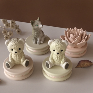 Nuove Idee Fai da Te Eco-Friendly Aromaterapia <span class=keywords><strong>Orsetto</strong></span> Volpe Seduta Lupo Animale Succulente Fiore Candela Stampo in Silicone Strumenti per Torte - Product Image 3