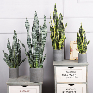 인공 뱀 식물 플라스틱 인공 분재 뱀 식물 <span class=keywords><strong>sansevieria</strong></span> 용설란 실내 장식을위한 인공 관상용 식물 - Product Image 6