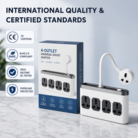 Multiprise intelligente universelle multi-styles personnalisable par le fabricant, 1 vers 4 prises, pour usage domestique