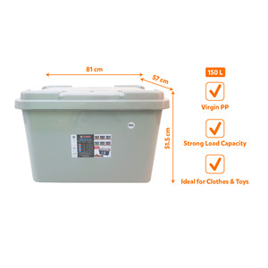 150L PP Plastic <b>Storage</b> Box Lid Large Capacity Stackable Dustproof Waterproof Eco Friendly Modern Design Multifunction <b>Storage</b> - Product Image 6