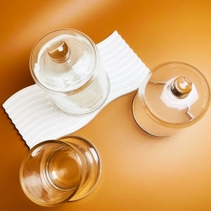 Pot à bonbons de stockage de bougie parfumée mate transparente pour décoration de la maison personnalisée avec dôme de couverture de cloche en verre - Product Image 4