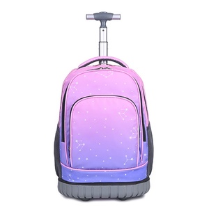Zaino Trolley per studenti delle scuole medie e medie alla moda ruote da viaggio a doppia spalla per ragazze elementari in poliestere - Product Image 2