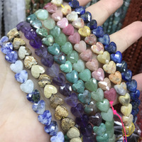 Perles en pierre naturelle facettées en forme de cœur de 8 mm de haute qualité pour la fabrication de colliers, bracelets et bijoux DIY