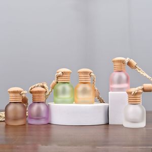 Bouteille diffuseur de parfum pour voiture en verre dépoli personnalisée, 10 ml, couleurs violet, rose, vert, marron, avec couvercle en bois – Meilleures ventes - Product Image 3