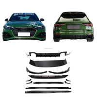 Kit carrosserie en fibre de carbone pour Audi RS4, style RZ, haute qualité, comprenant lèvre avant, jupes latérales, diffuseur et spoiler.