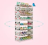 Meuble à chaussures multicouche combiné, simple et compact, anti-poussière, multifonctionnel, pour salon, de forme carrée