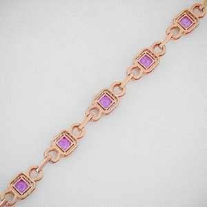 Pink Diamond Art Deco Party Bracelet 18k <b>Rose</b> <b>Gold</b> Flexible Link - Product Image 4