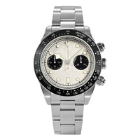 Reloj de Pulsera de Cuero para Hombre, Estilo Piloto Vintage, Mecánico, Automático, Cronógrafo, Cronómetro, de Lujo, con Logotipo Personalizado, Precio de Fábrica, 200m