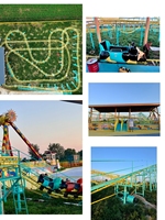 Montagnes russes géantes personnalisées de 283 m, équipement de parc d'attractions fabriqué en Chine, construction en acier et fibre de verre, capacité de 500 kg pour