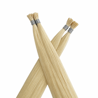 Extensions de cheveux naturels double épaisseur en gros, extensions de cheveux Remy blondes à pointe I en kératine pour salon