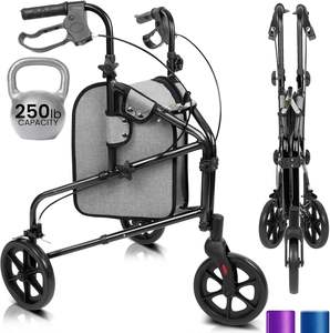 <span class=keywords><strong>Rollator</strong></span> à <span class=keywords><strong>trois</strong></span> <span class=keywords><strong>roues</strong></span> pliant léger pour les personnes âgées Fournitures de thérapie de rééducation pratiques Walker & <span class=keywords><strong>Rollator</strong></span> - Product Image 1