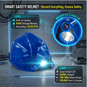 <span class=keywords><strong>Lampe</strong></span> <span class=keywords><strong>frontale</strong></span> LED intelligente pour l'extérieur avec caméra HD, <span class=keywords><strong>lampe</strong></span> de travail portable rechargeable pour patrouille nocturne (autonomie >12h) - Product Image 3