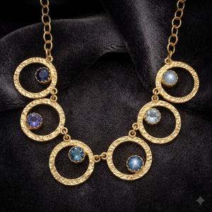Colliers en argent sterling 925 plaqué or avec labradorite, iolite et topaze bleue pour femmes – Prix de gros - Product Image 2
