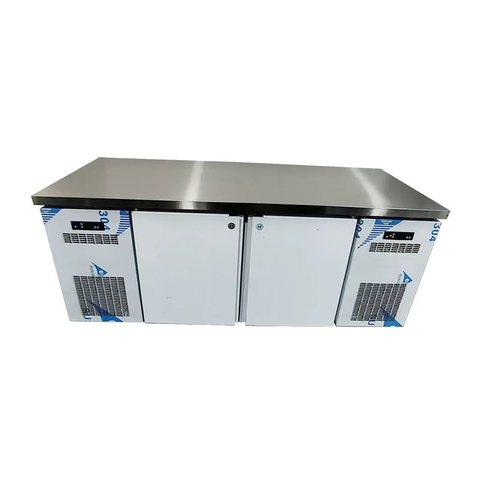 Double Compressor Dual System Commercial Workbench Refrigerator | Stainless Steel Fish & Seafood Freezer Table