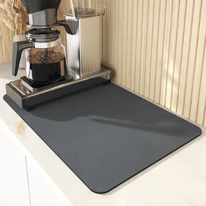 Kitchen Water Absorbent Pad Diatomite Drying Dishes Drain Mat Countertop Coffee Bar Draining Mat Drying Mat