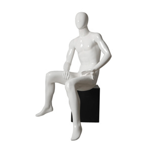 Maniquíes de fibra de vidrio blancos y brillantes para uso en tiendas masculinas - Product Image 2