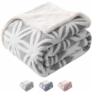 Suave invierno cálido acogedor esponjoso Navidad Año Nuevo Jacquard Sherpa manta personalizada impresa Sherpa polar doble capa - Product Image 3