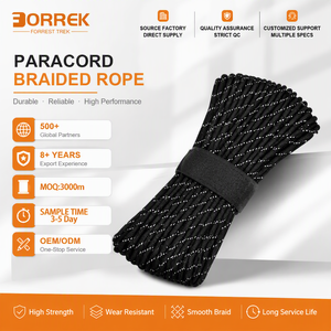 Cordon de parachute réfléchissant en polyester 750 lb à 11 brins, 4 mm, 100 pieds, pour camping, randonnée, survie - Product Image 1