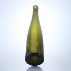 500ml 700ml sıcak satış antika yeşil renk uzun boyun cam şişe şeffaf şarap şampanya kadehi mantarlı şişeler