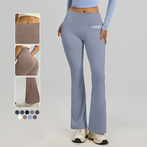 ハイウエストヒップリフティングフレアヨガレギンスヌードプラスサイズ通気性スポーツパンツ女性用 - Product Image 2