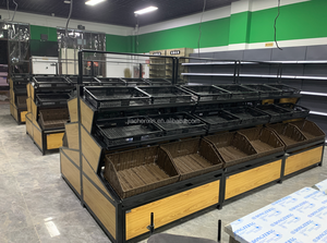 Thiết bị siêu thị để trưng bày hoa quả và rau củ giá tốt, giá để hàng 3 tầng có giỏ, bàn trưng bày thực phẩ<span class=keywords><strong>m</strong></span> tươi sống - Product Image 2