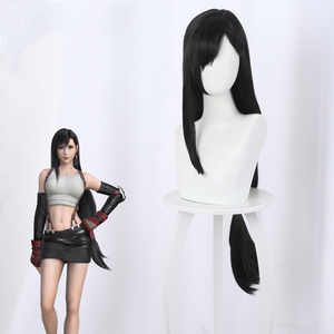Peluca Sintética Negra Natural Larga y Lisa de 90 cm de Ainizi, Peluca de Cosplay de <span class=keywords><strong>Tifa</strong></span> Lockhart de <span class=keywords><strong>Final</strong></span> <span class=keywords><strong>Fantasy</strong></span> VII para Mujer - Product Image 1