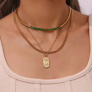 Collar de moneda del zodiaco chapado en oro de 18 quilates para mujeres y hombres Constellat Ion horóscopo astrología colgante collares joyería de la <span class=keywords><strong>suerte</strong></span> - Product Image 4