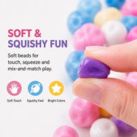 57PCS DIY Squishy Bracelet Bead Kit Round Jar Soft Beads Craft Toy Grosir