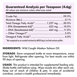 Wild Salmon Fish Oil <b>Liquid</b> EPA DHA Fatty Acids for Dog Skin & Coat Health High-Protein Fast Absorption - Product Image 3