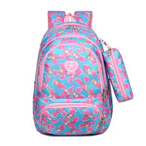 2-teiliges Set Kinder-Rucksäcke bunte Schulbuchtasche große Kapazität Schultasche-Set für Mädchen mit Bleistiftschachtel - Product Image 5