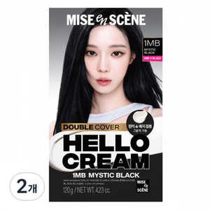 Mise En Scene Hello Cream Tinta per Capelli a Doppia Copertura 2pz Nero - Prodotto Scontato - Product Image 1