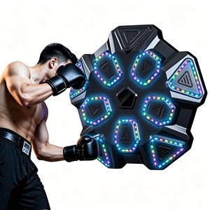 Machine de boxe musicale intelligente améliorée à 9 cibles, avec Bluetooth, éclairage LED RGB, support mural, 9 modes, batterie 30 jours et gants - Product Image 1