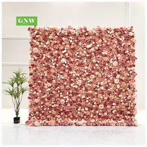 GNW gran oferta Fondo Artificial personalizado orquídea venta al por mayor boda Artificial telón de fondo flor pared Panel arte Decoración