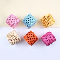 Vente en gros de ficelle en raphia naturel torsadé de 2 mm, 200 m, sans fil intérieur, écologique, pour macramé, artisanat, emballage de bouquets