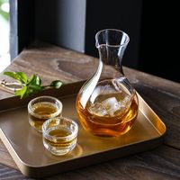 Petite carafe en verre cristal 290ml 10oz avec trou de glace en métal pour whisky et spiritueux