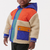 Nouveau design de veste polaire floue zippée avec logo personnalisé vestes en polaire Sherpa pour garçons veste polaire pelucheuse à blocs de couleurs pour enfants